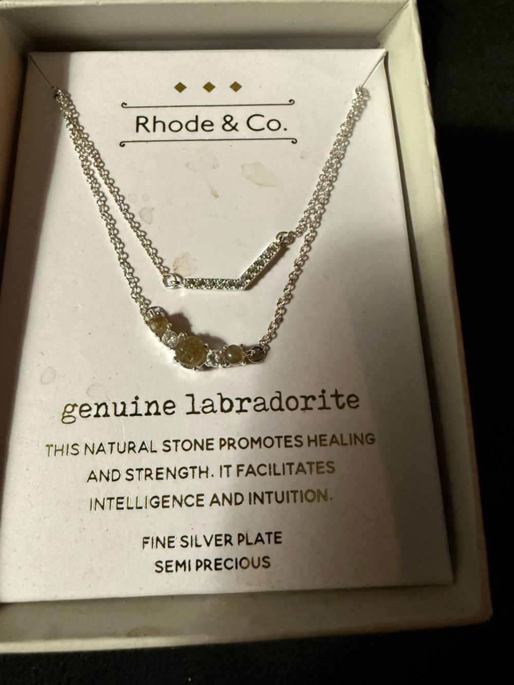 RHODE Double-Layer Labradorite and Silver Bar Necklace